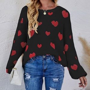 Heart Print Sweater